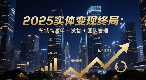 2025实体变现终局:私域高客单+发售+团队管理好项目网-专注分享网络创业项目落地实操课程 – 全网首发_高质量创业项目输出好项目网