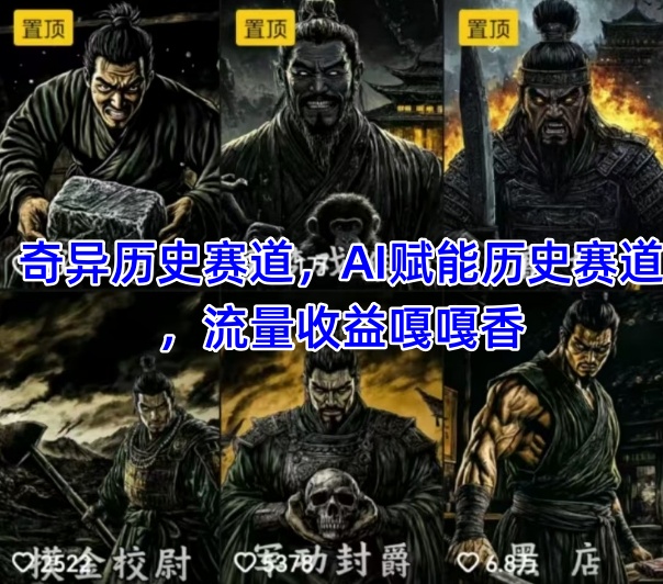 抖音奇异历史赛道，AI赋能历史赛道，流量收益嘎嘎香，狂撸伙伴计划好项目网-专注分享网络创业项目落地实操课程 – 全网首发_高质量创业项目输出好项目网