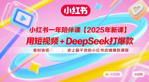 小红书一年陪伴课【2025年新课】，用短视频+deepSeek打爆款，史上最干货的小红书店铺爆款课程好项目网-专注分享网络创业项目落地实操课程 – 全网首发_高质量创业项目输出好项目网